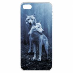 Чехол для iPhone5/5S/SE Two wolves in the forest - PrintSalon
