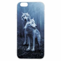 Чехол для iPhone 6/6S Two wolves in the forest - PrintSalon