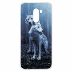 Чехол для Xiaomi Pocophone F1 Two wolves in the forest - PrintSalon