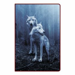 Блокнот с принто Two wolves in the forest - PrintSalon