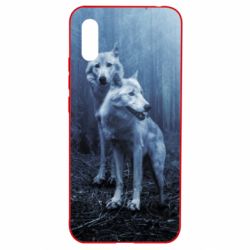 Чехол для Xiaomi Redmi 9a Two wolves in the forest - PrintSalon