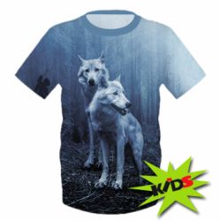 Дитяча 3D футболка Two wolves in the forest