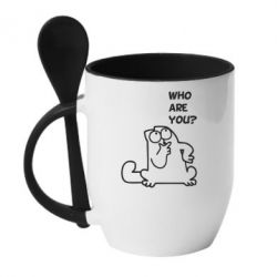 Чашка з ложкою Ти хто такий? - PrintSalon
