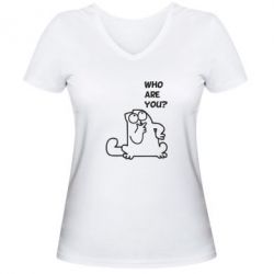 Жіноча футболка з V-подібним вирізом Ти хто такий? - PrintSalon