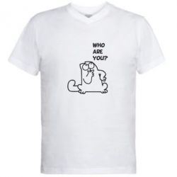 Чоловіча футболка з V-подібним вирізом Ти хто такий? - PrintSalon