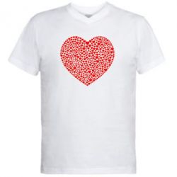 Мужская футболка  с V-образным вырезом Тысяча сердец - PrintSalon