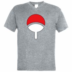 Мужская футболка  с V-образным вырезом Uchiha symbol - PrintSalon