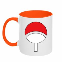 Чашка двухцветная 320ml Uchiha symbol - PrintSalon