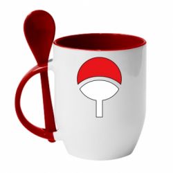 Чашка с ложкой Uchiha symbol - PrintSalon