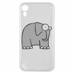 Чехол для iPhone XR удивленный слон - PrintSalon