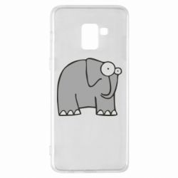 Чехол для Samsung A8+ 2018 удивленный слон - PrintSalon