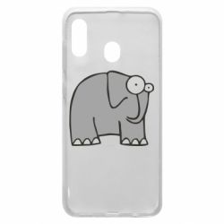 Чехол для Samsung A20 удивленный слон - PrintSalon