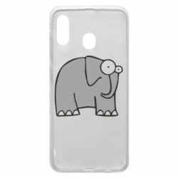 Чехол для Samsung A30 удивленный слон - PrintSalon