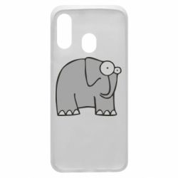 Чехол для Samsung A40 удивленный слон - PrintSalon