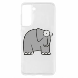 Чехол для Samsung S21 удивленный слон - PrintSalon