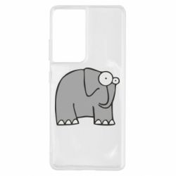 Чехол для Samsung S21 Ultra удивленный слон - PrintSalon