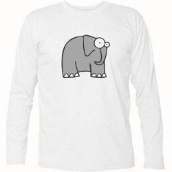 Футболка с длинным рукавом удивленный слон - PrintSalon