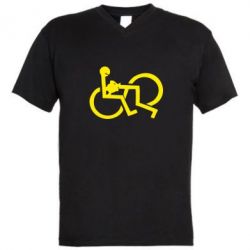 Мужская футболка  с V-образным вырезом удовольствие - PrintSalon