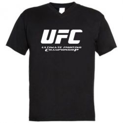 Мужская футболка  с V-образным вырезом UFC - PrintSalon