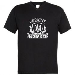 Мужская футболка  с V-образным вырезом Україна ненька - PrintSalon