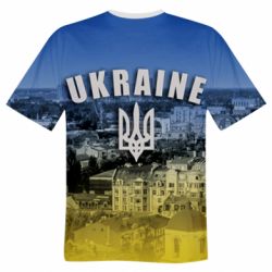 Чоловіча футболка 3D Ukraine and the coat of arms - PrintSalon
