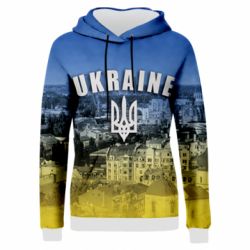 Жіноче 3D худі Ukraine and the coat of arms-PrintSalon Жіноче 3D худі Ukraine and the coat of arms