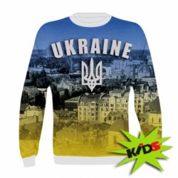 Дитячий 3D світшот Ukraine and the coat of arms - PrintSalon