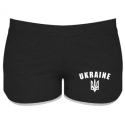 Женские шорты Ukraine + герб-PrintSalon Женские шорты Ukraine + герб