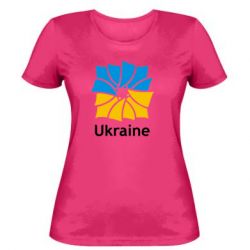 Женская футболка Ukraine квадратний прапор