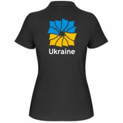Женская футболка поло Ukraine квадратний прапор