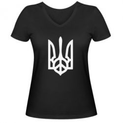 Женская футболка с V-образным вырезом Ukraine Peace - PrintSalon