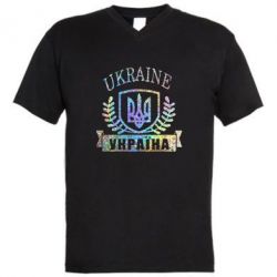 Чоловіча футболка з V-подібним вирізом Ukraine Україна Голограма - PrintSalon