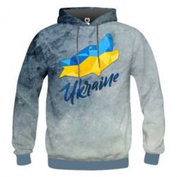 Мужское 3D худи Ukrainian wolf
