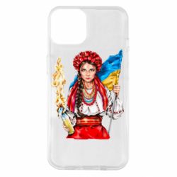 Чехол для iPhone 14 Украинская девушка в венку - PrintSalon