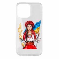 Чехол для iPhone 14 Pro Max Украинская девушка в венку - PrintSalon
