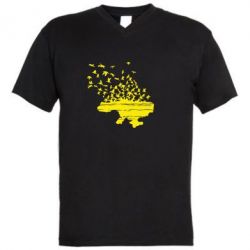 Мужская футболка  с V-образным вырезом Українські птахи - PrintSalon