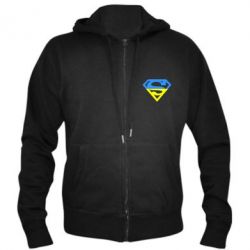 Мужское худи на молнии Український Superman - PrintSalon