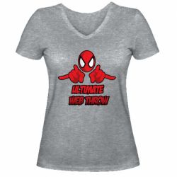 Жіноча футболка з V-подібним вирізом Ultimate Web Throw - PrintSalon