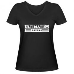 Женская футболка с V-образным вырезом Ultimatum Boxing - PrintSalon