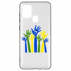 Чехол для Samsung A21s Улыбки на руках - PrintSalon