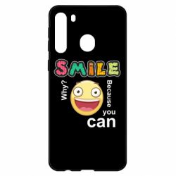 Чехол для Samsung A21 Улыбнись. Ты можешь. - PrintSalon