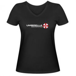 Жіноча футболка з V-подібним вирізом Umbrella Corp - PrintSalon