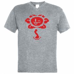 Мужская футболка  с V-образным вырезом Undertale Flowey - PrintSalon