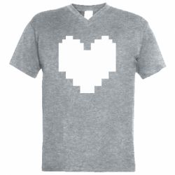 Чоловіча футболка з V-подібним вирізом Undertale heart - PrintSalon