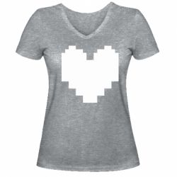 Жіноча футболка з V-подібним вирізом Undertale heart - PrintSalon