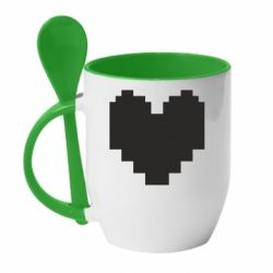 Чашка з ложкою Undertale heart - PrintSalon