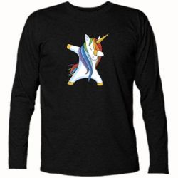 Футболка с длинным рукавом Unicorn dabbing - PrintSalon