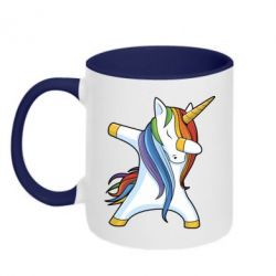 Чашка двухцветная 320ml Unicorn dabbing - PrintSalon