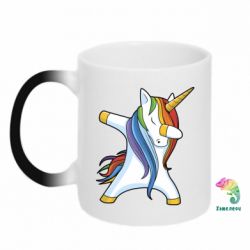 Чашка-хамелеон Unicorn dabbing - PrintSalon