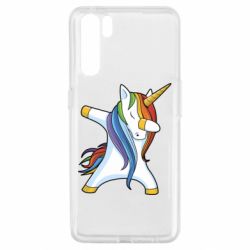 Чехол для Oppo A91/Reno3 Unicorn dabbing - PrintSalon